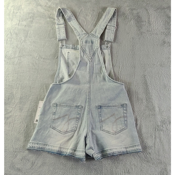 Juicy Couture Short Overalls Womens Size Extra Small Blue Denim Light Wash - Picture 2 of 11